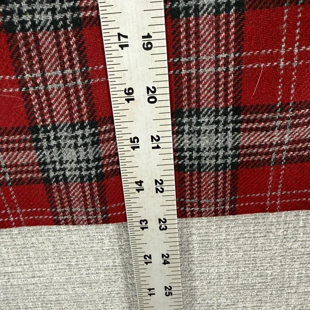 Hillard & Hanson Red Plaid Wool‎ Blend Pencil Skirt Vintage Made in USA Size 6